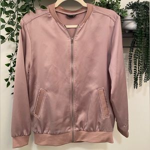 Top Shop Rose Gold Metallic Shimmer Bomber Jacket